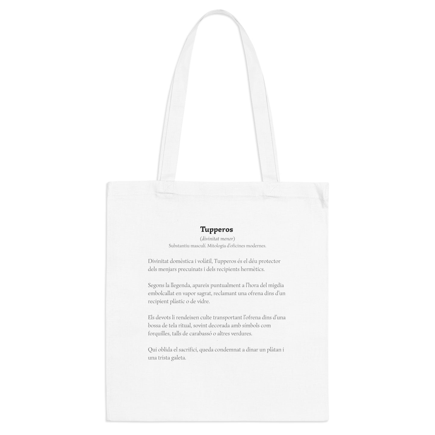 Tote bag "Tupperos, déu mitològic del dinar"