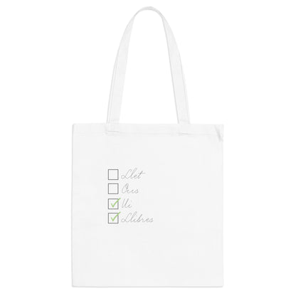 Tote bag "Llista de la compra: vi i llibres"