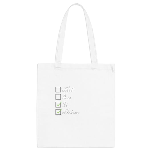 Tote bag "Llista de la compra: vi i llibres"