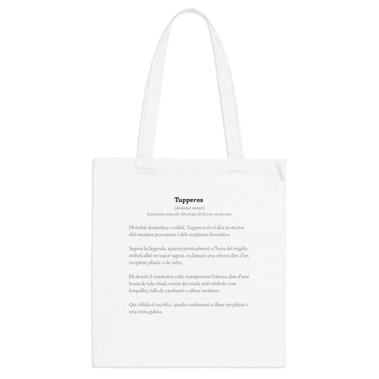 Tote bag "Tupperos, déu mitològic del dinar"